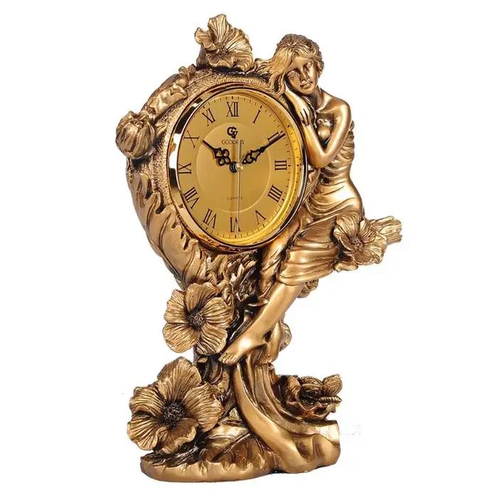 Horloge de bureau créative muette de salon de style européen