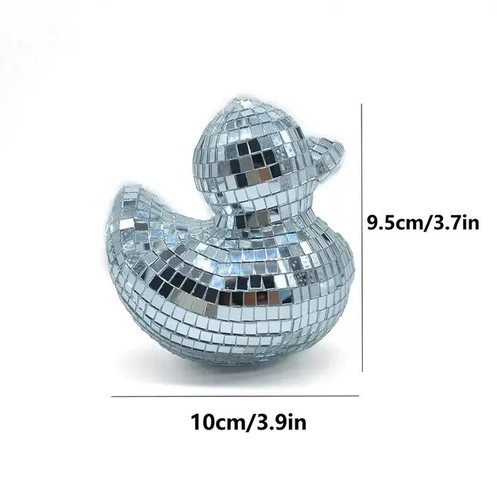 Décoration de canard en verre miroir argenté