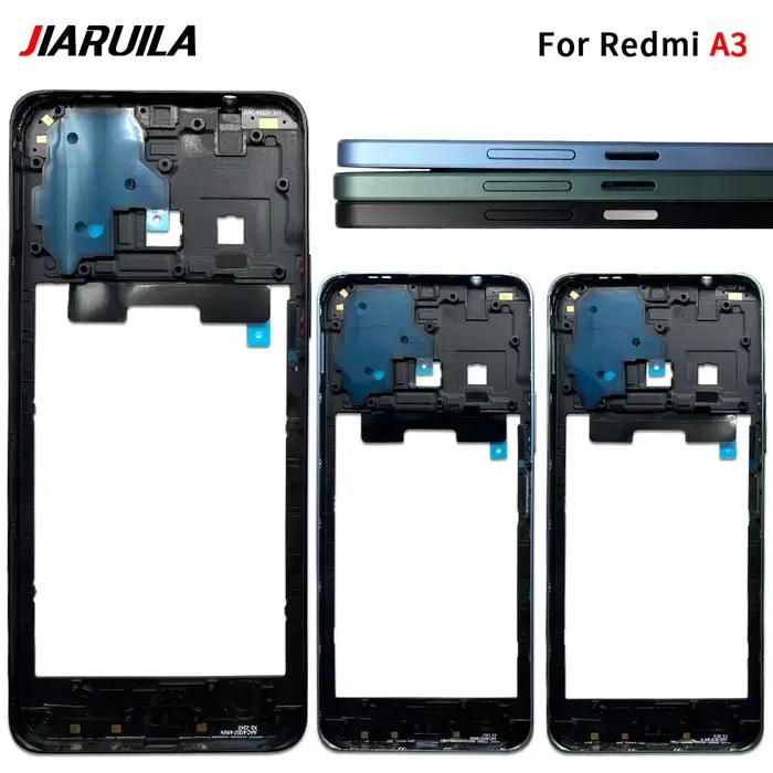 Nouveau cadre central pour Xiaomi Redmi 13C A3 12 4G, cadre central, boîtier avant, pièce de rechange avec bouton latéral