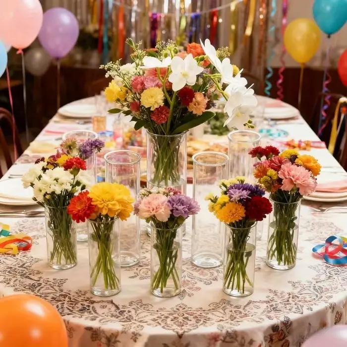 Vase cylindrique en plastique transparent