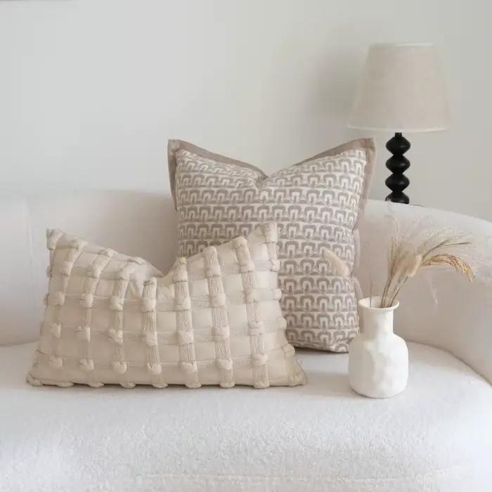 Housse de coussin moderne Beige kaki