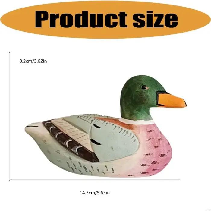 Figurine classique canard colvert en bois