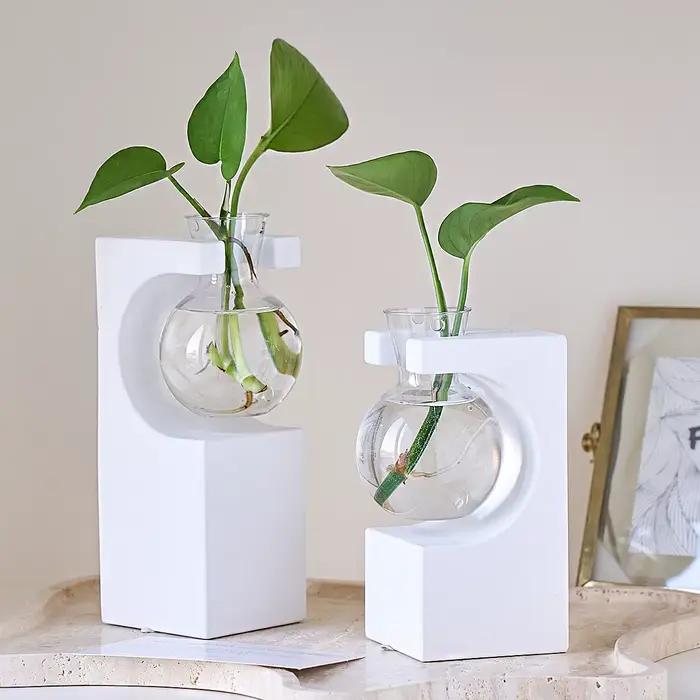 Vase hydroponique rectangulaire en forme de Cube, moule en Silicone, Tube à essai, Vase de Culture d'eau, gypse, ciment, artisanat, fournitures de décoration pour la maison