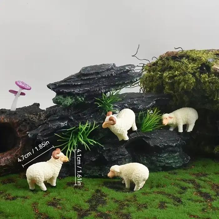 Figurines de mouton décoratives en résine