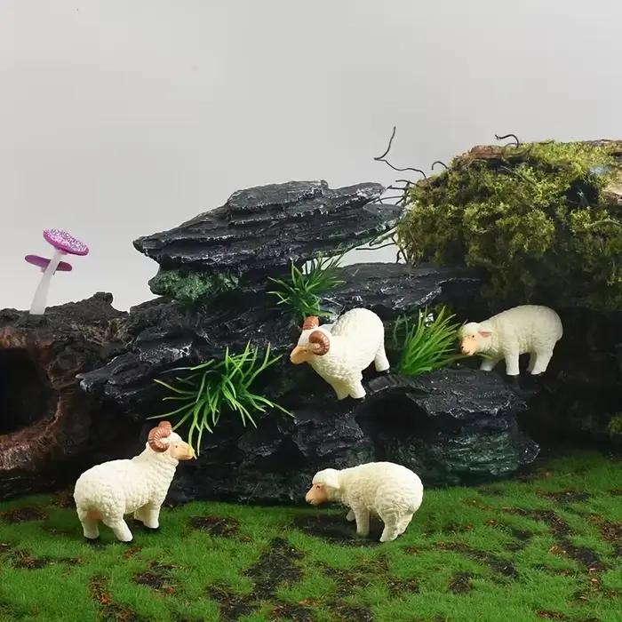 Figurines de mouton décoratives en résine
