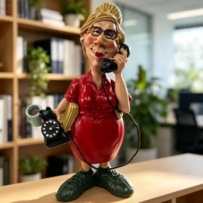 Figurine de femme de bureau en résine