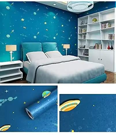 Papier peint en vinyle auto-adhésif décoratif pour chambre d'enfant dessin animé résistant à l'eau et à la moisissure pour décoration murale occasionnelle et cadeau spécial