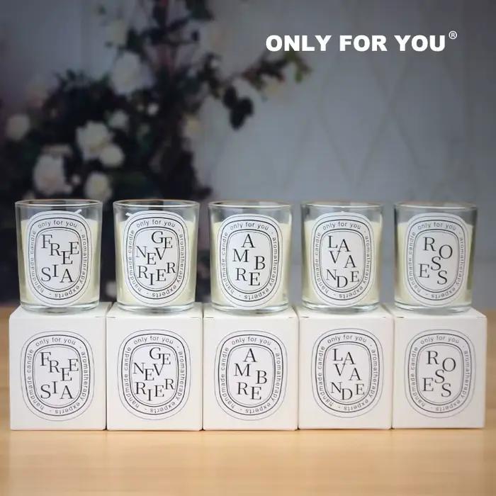 Bougie parfumée transparente, cadeau de retour, parfum de style européen, bougie romantique, encens de table, cire de soja faite à la main