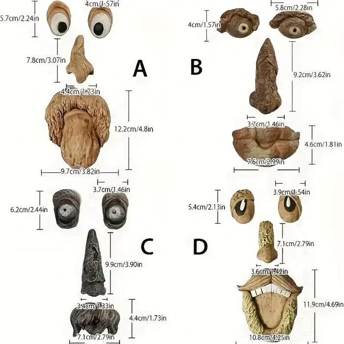 Statues de visage d'arbre d'extérieur