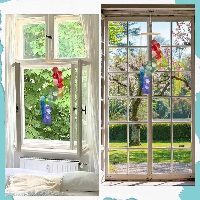 Carillons éoliens en coquillage pour l'extérieur, carillon à vent fabriqué à la main, décor de Style côtier pour intérieur/extérieur, décoration de jardin, idéal pour les femmes