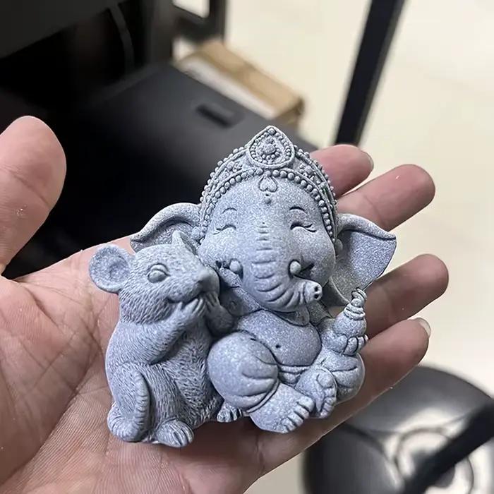 【Nouveau】 1 pièce de statue d'éléphant avec mains fermées dans la position de prière, une statue d'éléphant gardien, pour la décoration de la maison.
