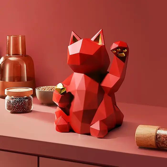 Statues de chat en résine pour décorations de maison