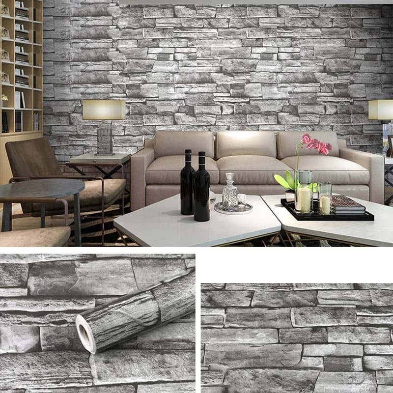 Papier peint auto-adhésif imperméable en PVC, 45cm, décoration moderne pour la maison, motif de briq