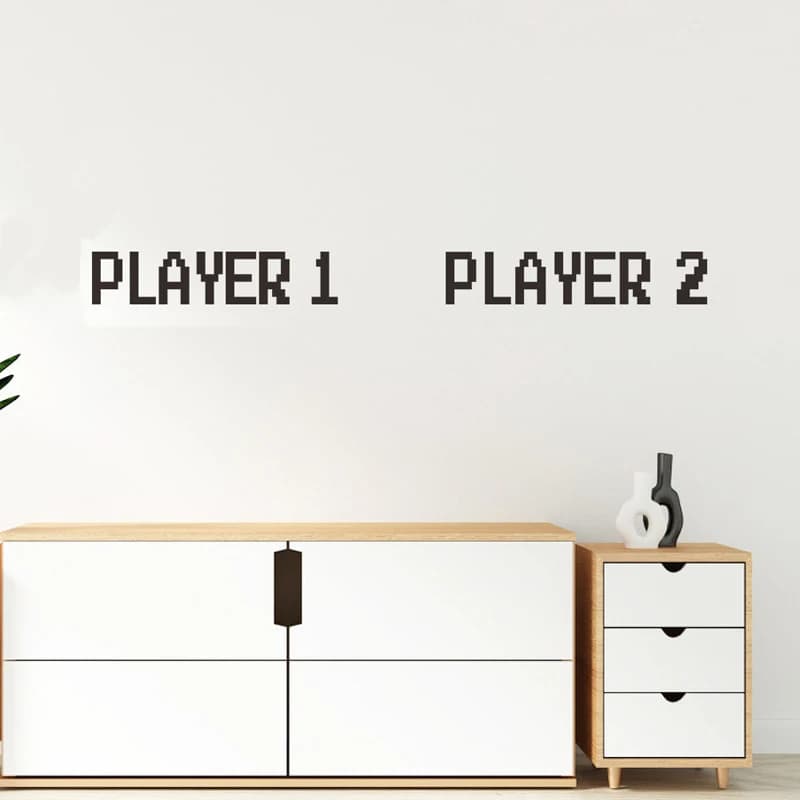 Autocollant Mural anglais pour joueur de salle de jeu, décor de fond de salle de jeu pour enfants, d