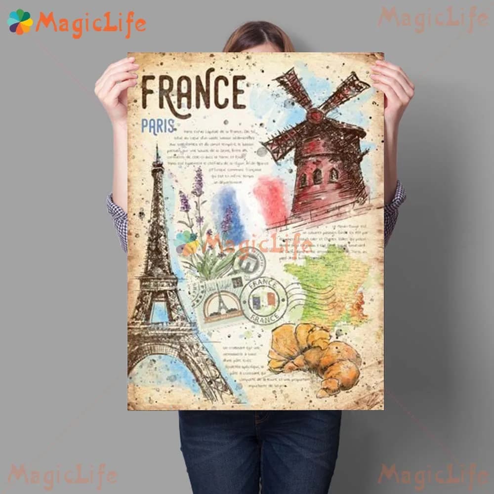 Toile d'art mural mexicain pour Magazine de voyage, affiches de Panda tour de Paris, images murales 