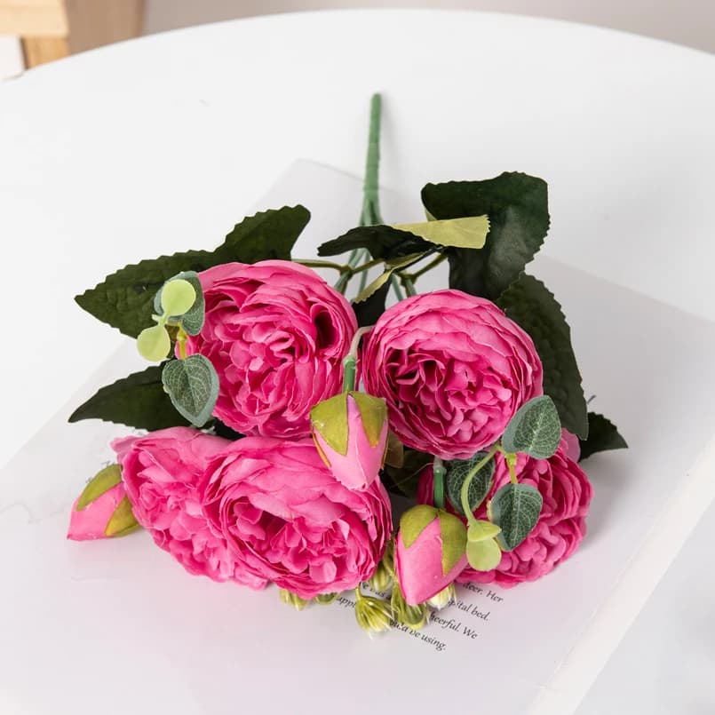 Fleurs artificielles Soie Pivoine Bouquet Festival Décorations Vase Maison Salle Jardin Salon Mariag