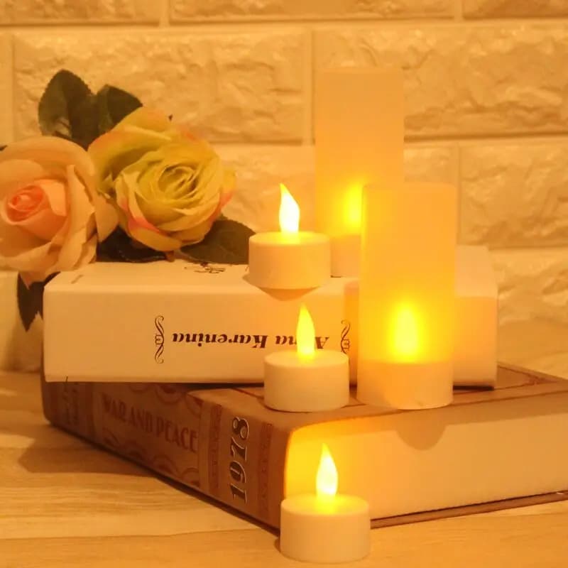 Bougie électronique LED aste à alimentation USB, bougie chauffe-plat décorative, lumière scintillant