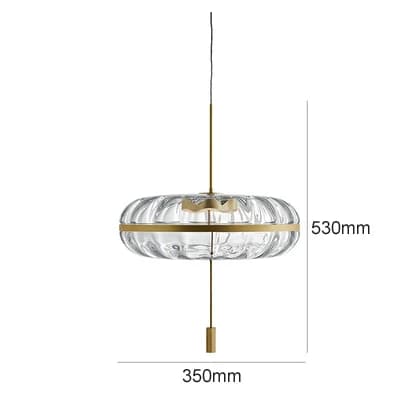 Luminaire suspendu de luxe post-moderne, design Jolie, ovale, effet vague d'eau, en verre nordique, 