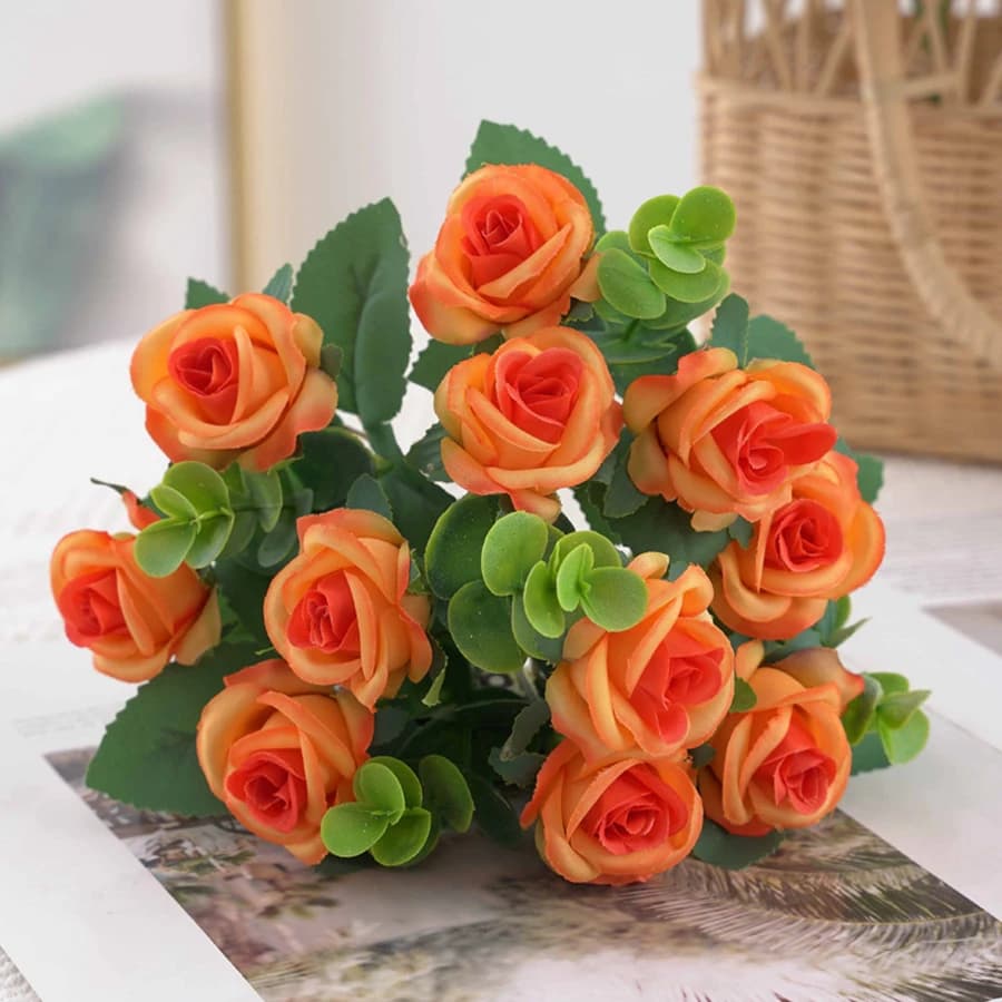 Vase de fleurs artificielles pour décoration de maison, jardin extérieur, feuilles d'eucalyptus de n