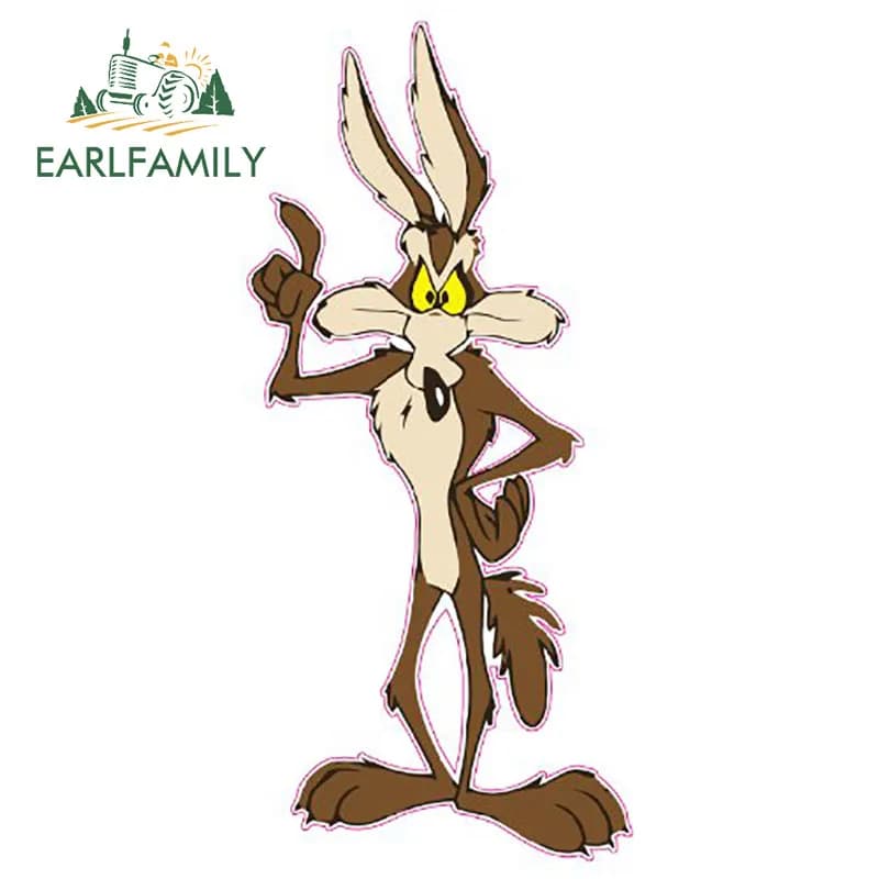EARLFAMILY-Décalcomanie drôle de coyote, autocollants de style de voiture, décor graphique en vinyle