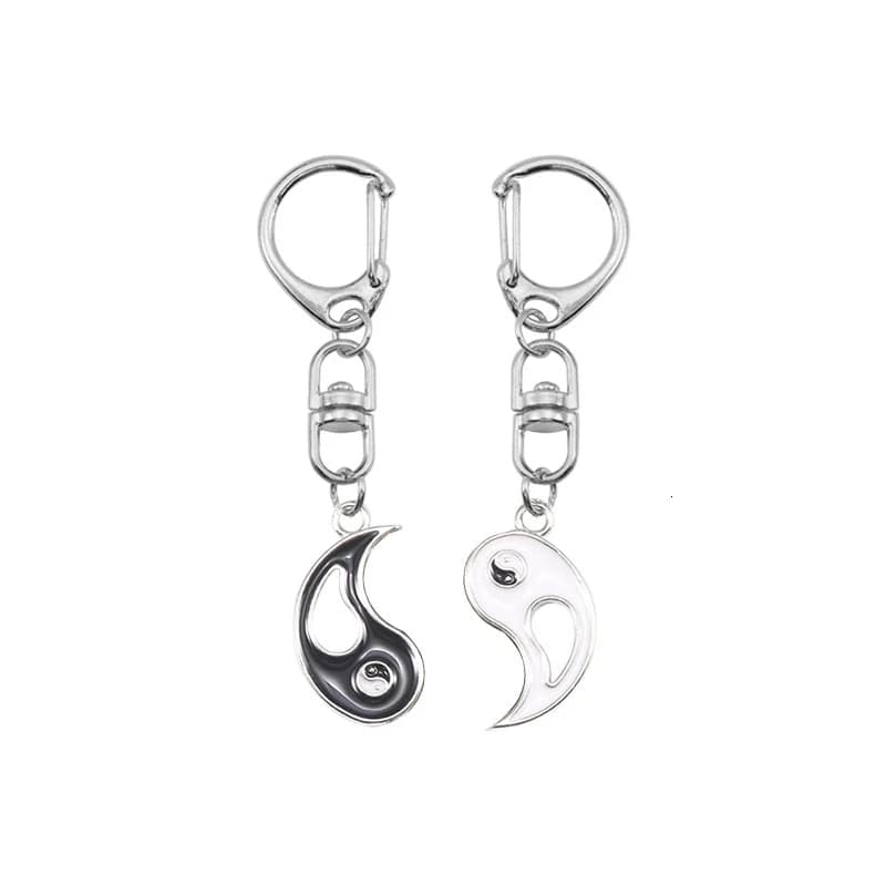 Porte-clés meilleur ami pour femmes et hommes, pendentif Yin Yang creux, accessoires de Couple, brel