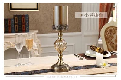 Bougeoirs européens en métal cristal, décor de table haute, ornements de luxe, ci-après lelight, Que