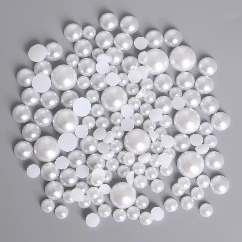 Perles d'imitation blanc ivoire, demi-rondes, dos plat, artisanat en résine, pour Scrapbook, résulta