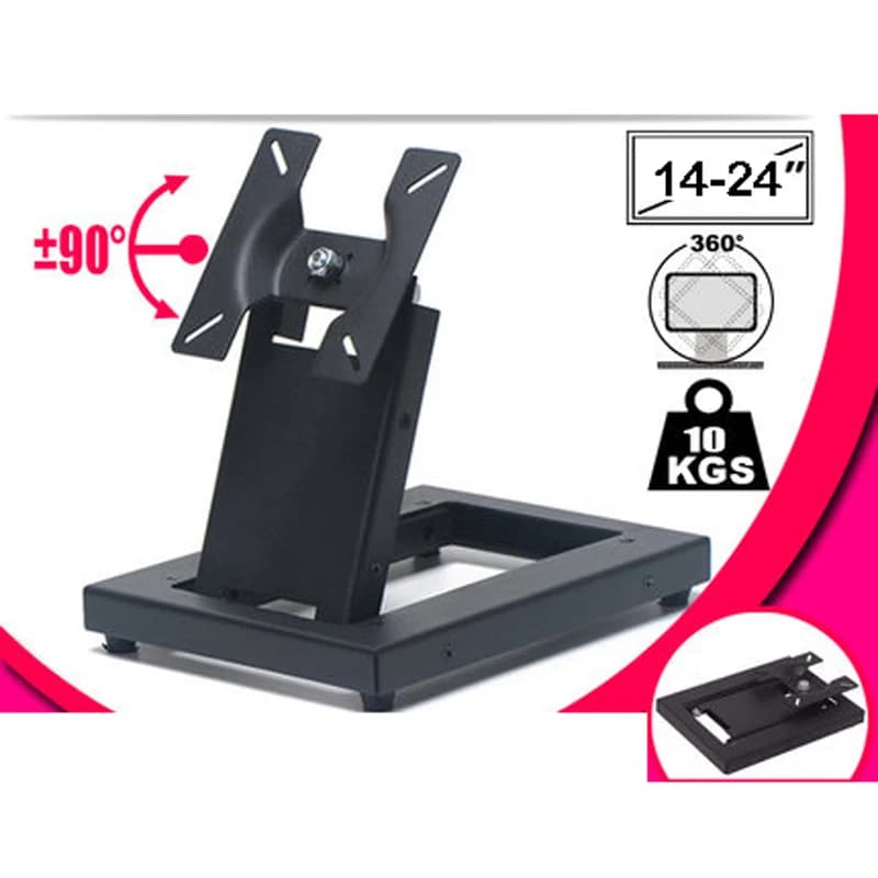 Support de bureau inclinable en acier LCD-T2 10-30' avec écran tactile, rotation à 360°, support de 