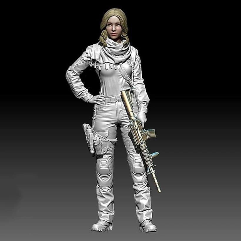 Une femme moderne 1/35 non assemblée comprend une figurine en résine, kits de modèles miniatures non