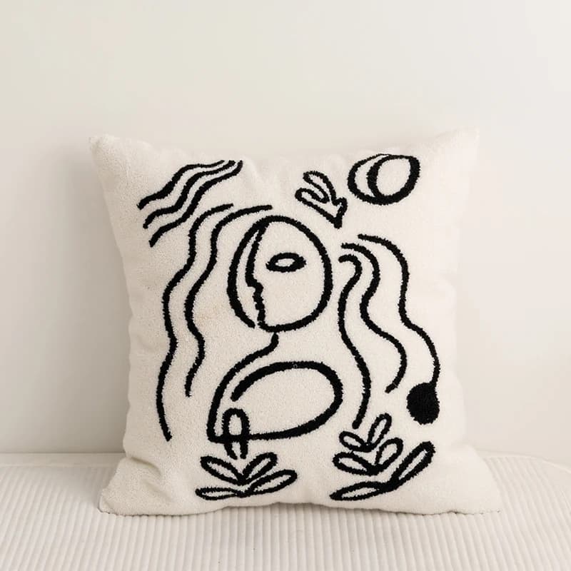 Décoration de la maison housse de coussin broderie 45x45cm/30x50cm motif abstrait confortable pour s