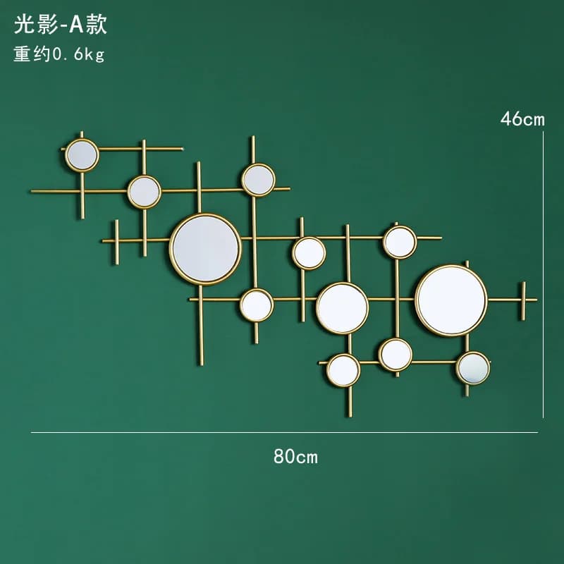 Pendentif mural rond combiné de style européen, décoration murale créative pour miroir, arrière-plan
