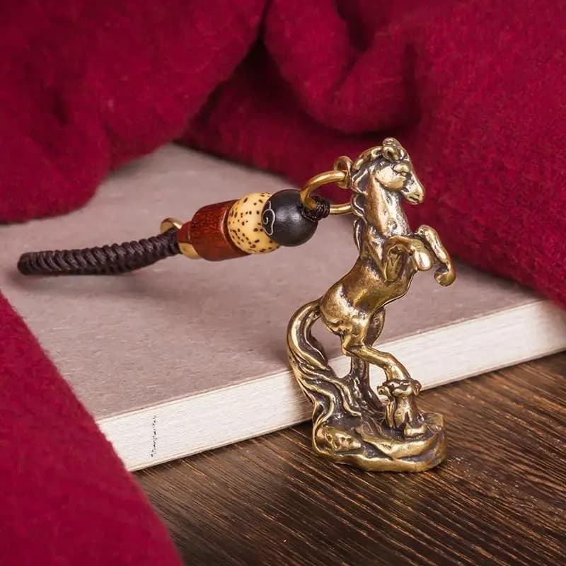 Statue de chevaux au galop Vintage en laiton massif, Figurine chinoise Feng Shui, décor de bureau ré