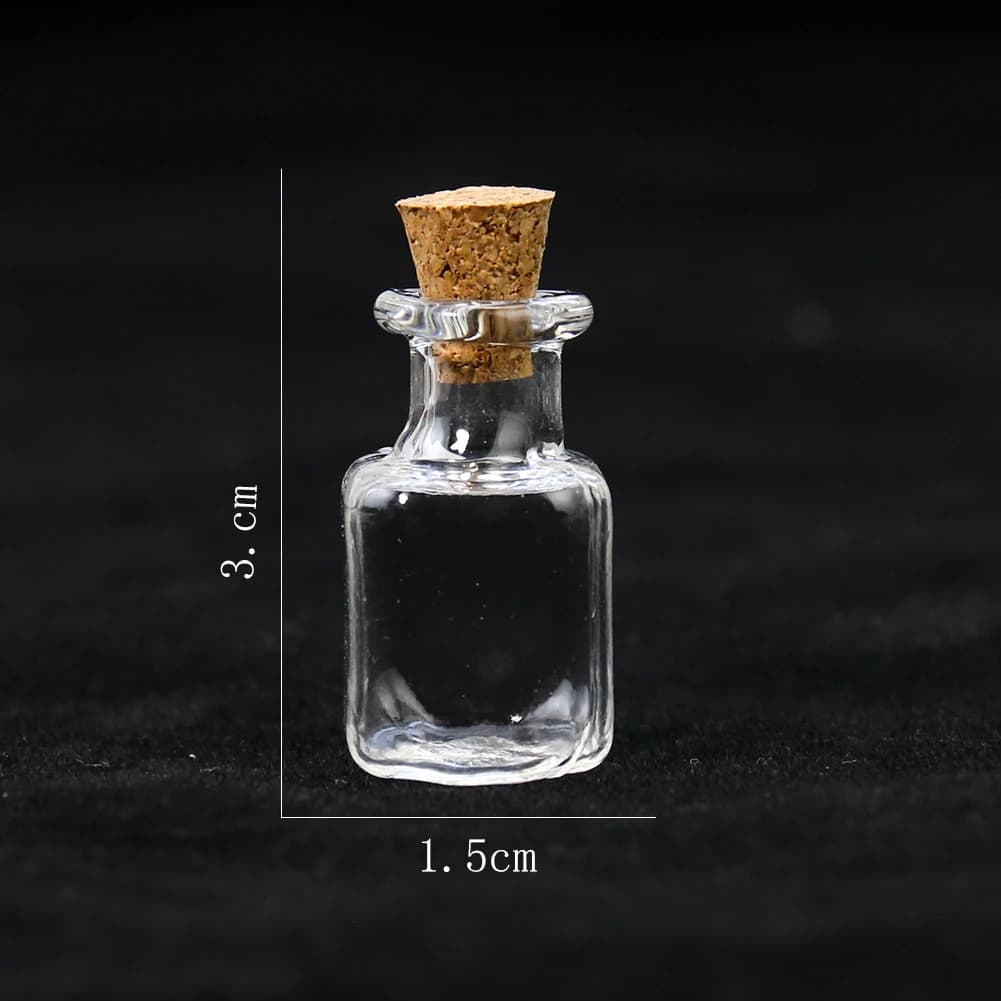Lot de 5 Bouteilles en Verre avec Bouchon en Liège – Ornements DIY pour Cadeaux d'Anniversaire, Bout
