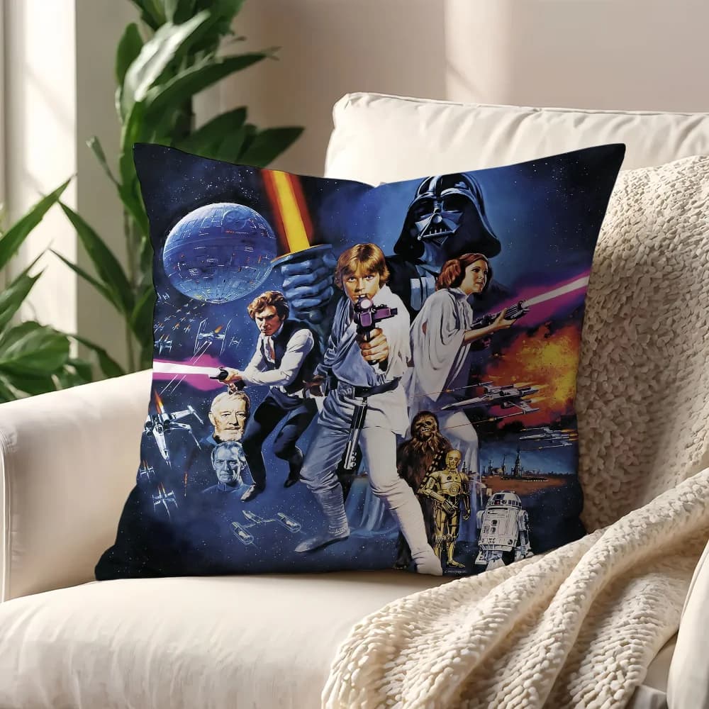 Housse de coussin S-Stars Wars Comic pour oreiller, impression décorative pour canapé, maison, voitu