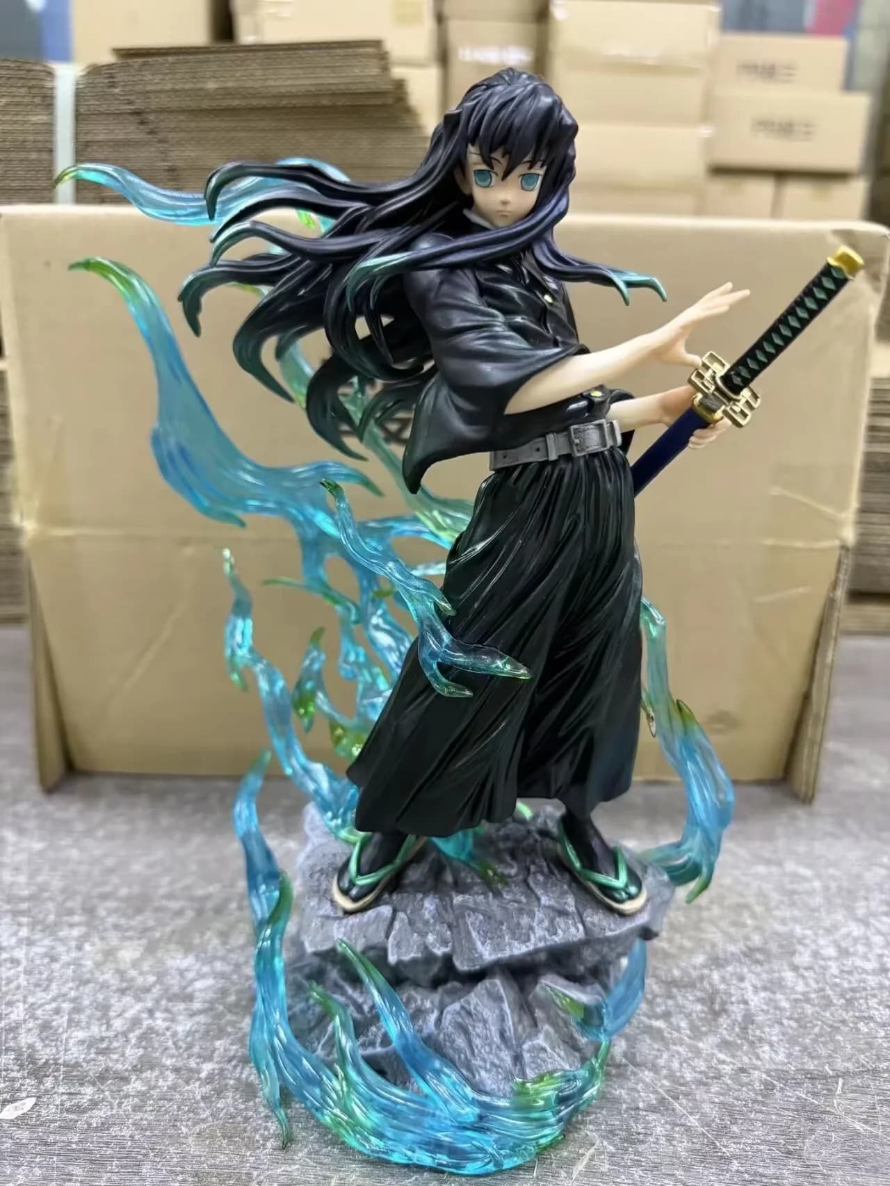 【LK studio】Figurines d'anime Demon Slayer 33CM Tokitou Muichirou, figurine en PVC, statue, ornement 