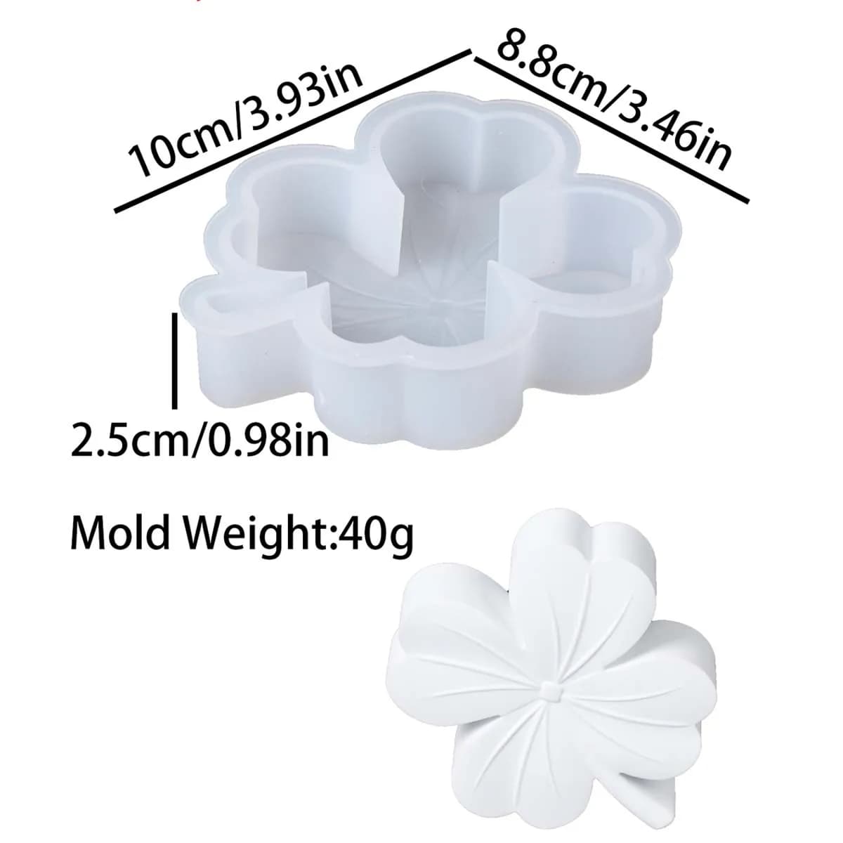 Moule en silicone 3D trèfle à quatre feuilles pour bougies, DIY, ornement en gypse, moules à argile,