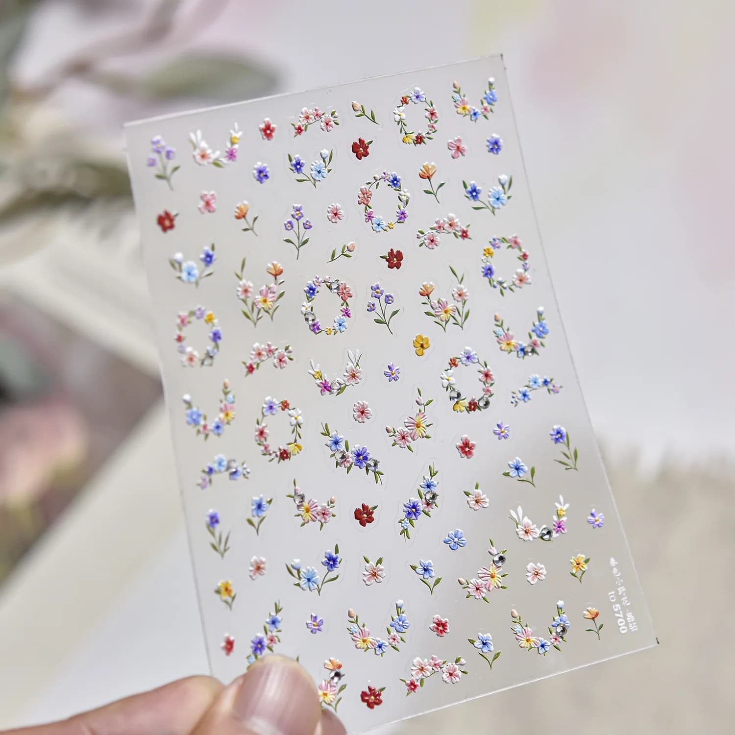 Autocollants pour ongles Fleurs sauvages de printemps 5D, autocollants 3D en relief souple pour nail