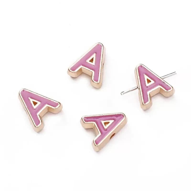 10 pièces A-Z émail lettres perles coloré Alphabet anglais ton or entretoise perle Bracelet fabricat