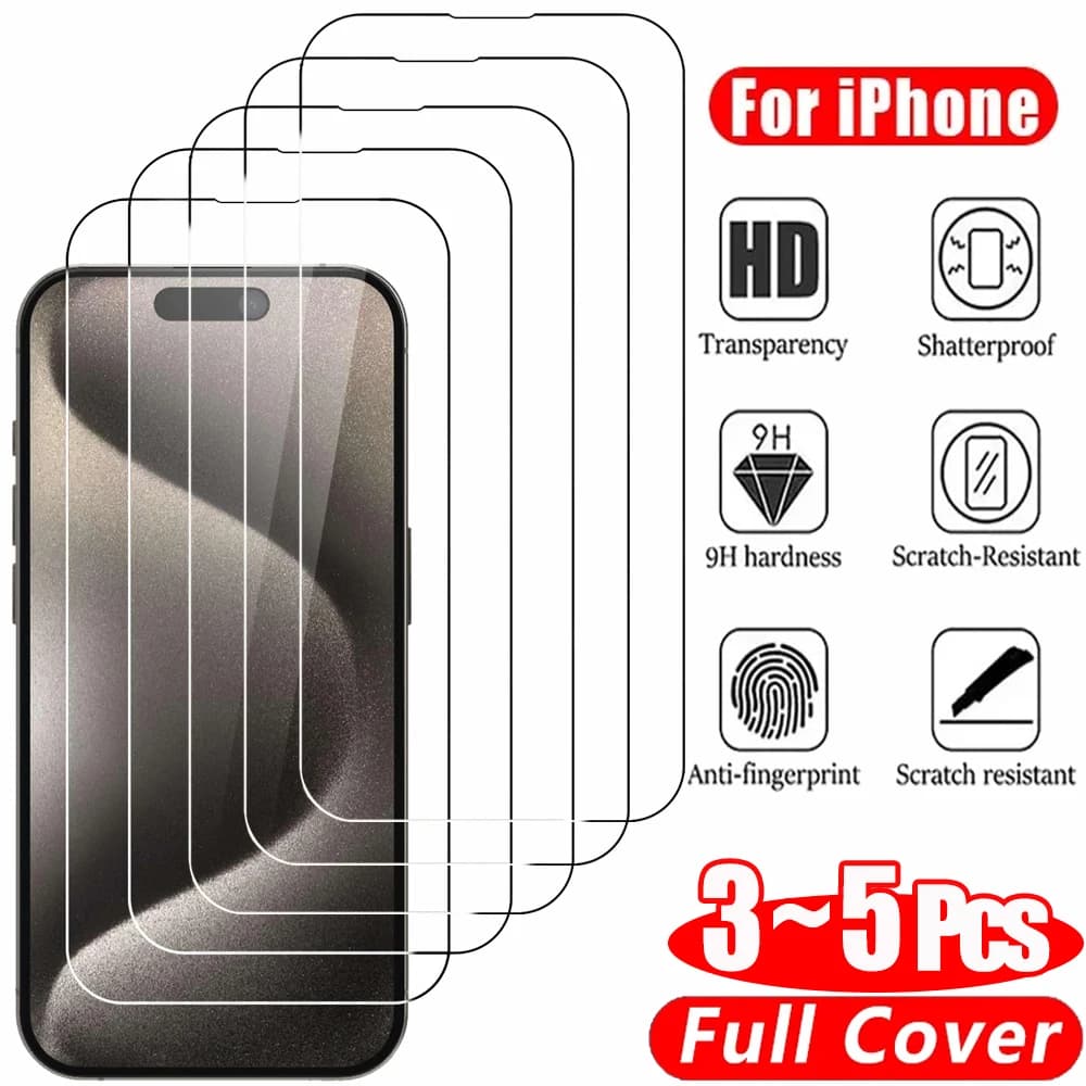 Film en verre transparent pour iPhone 17 16 15 Pro Max Protecteur d'écran pour iPhone 11 12 13 14 15