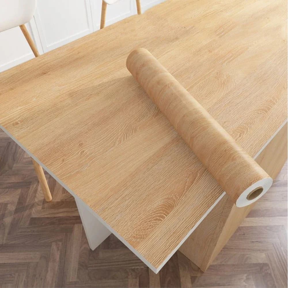 Facile à installer 	 Papier peint en bois, papier peint auto-adhésif résistant à la chaleur pour mur