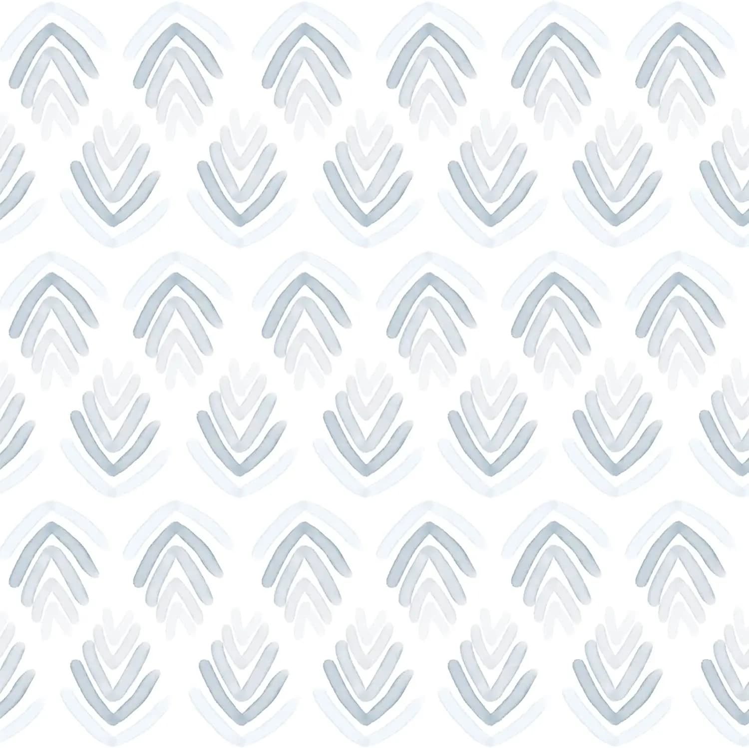 Papier Peint Auto-Adhésif pour Décoration Murale, Revêtement Géométrique, Gris et Bleu, Chambre à Co