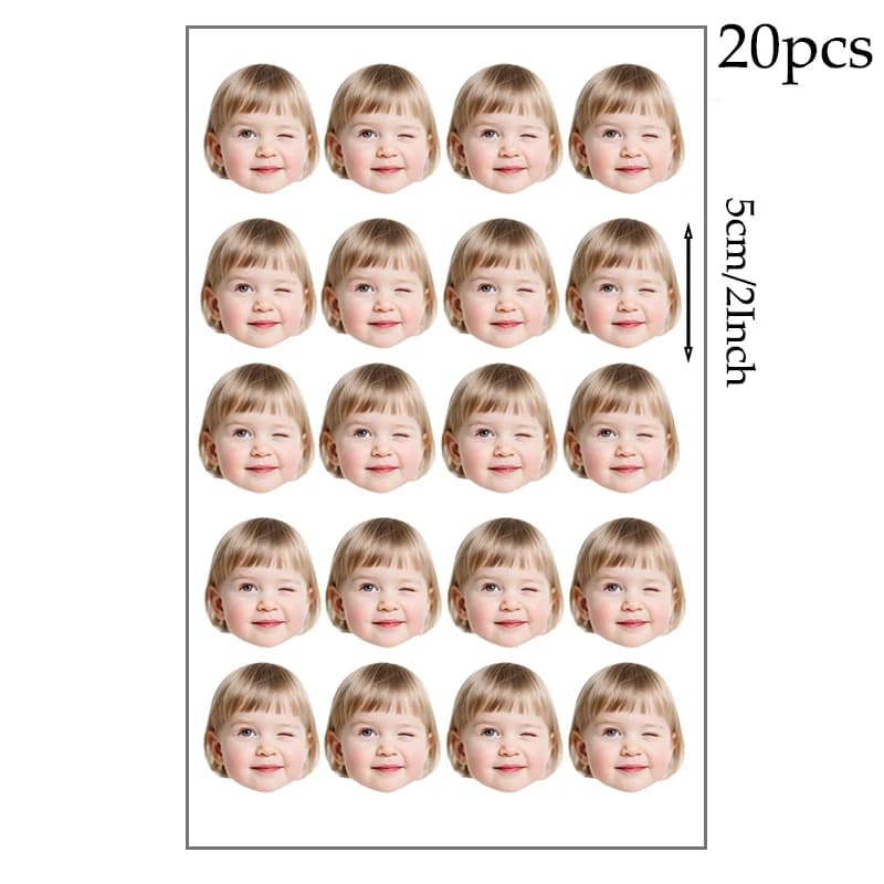 Autocollant de visage personnalisé, décoration d'anniversaire, de mariage, DIY bricolage, décoration