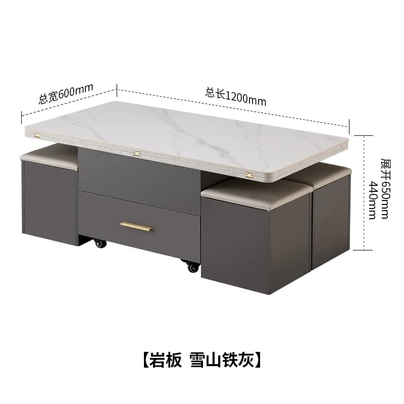Tables basses multifonctions italiennes de haute qualité, élégantes, Design supérieur relevable, meu