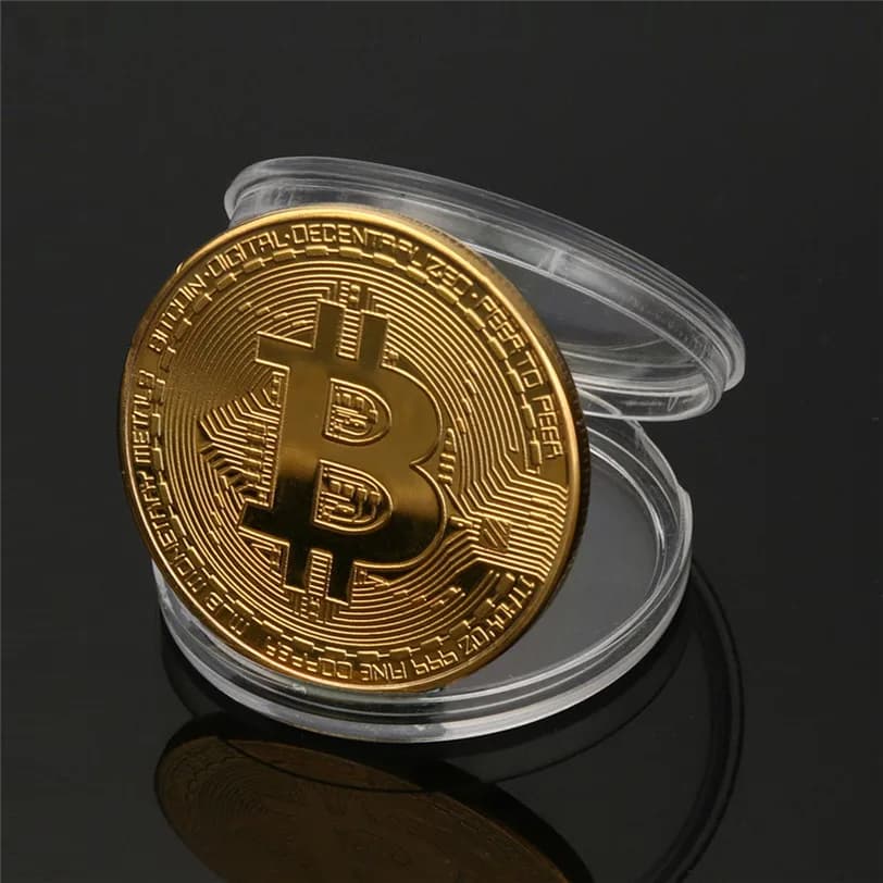 Pièce de monnaie Bitcoin plaquée or, collection d'art à collectionner, métal commémoratif fongique, 