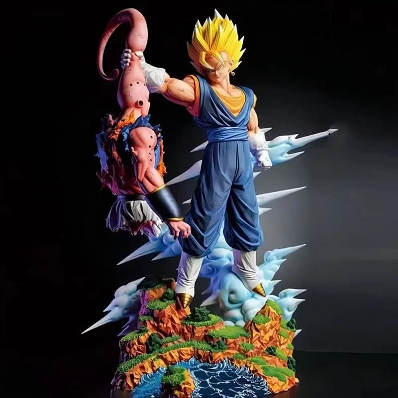 En stock : Figurine Vegeta vs Majin Buu Super Saiyan, modèle de collection en PVC, ornement de burea