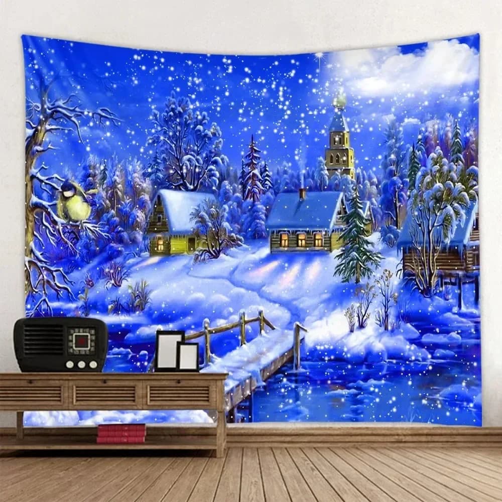 Tapisserie de fond de fête de Noël, décoration murale pour la maison, salon, chambre à coucher