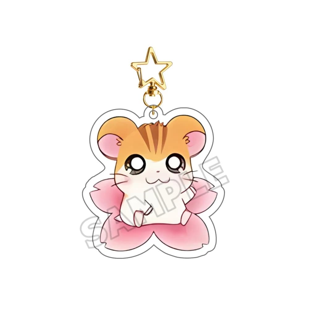Porte-clés en acrylique Hamtaro Anime, figurine de hamster mignonne de 6 cm, décoration de bureau, c