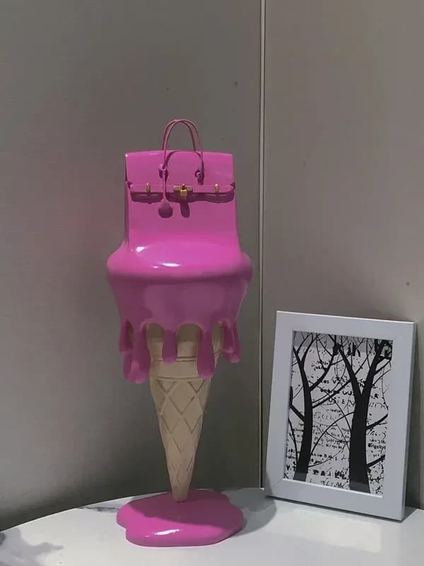 Sculptures décoratives Birkin en résine, thème crème glacée nordique, pour la décoration intérieure 