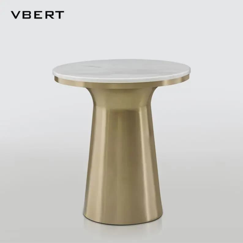 WBERT – Table d'appoint en marbre de luxe, Design nordique moderne, pieds hauts, petite Table basse,
