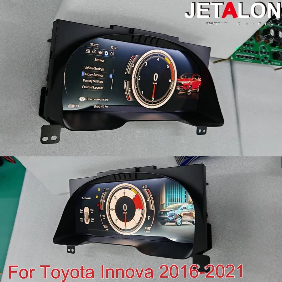 Écran de tableau de bord numérique 12,3 pouces pour Toyota Innova 2016-2021, panneau d'instruments L